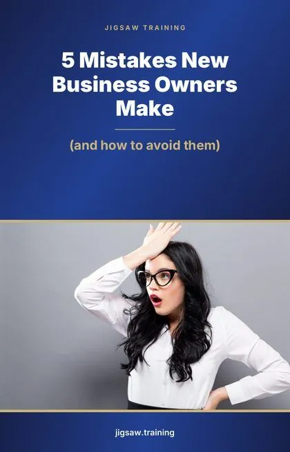 Cover of the free guide "5 Mistakes New Business Owners Make (and how to avoid them)"